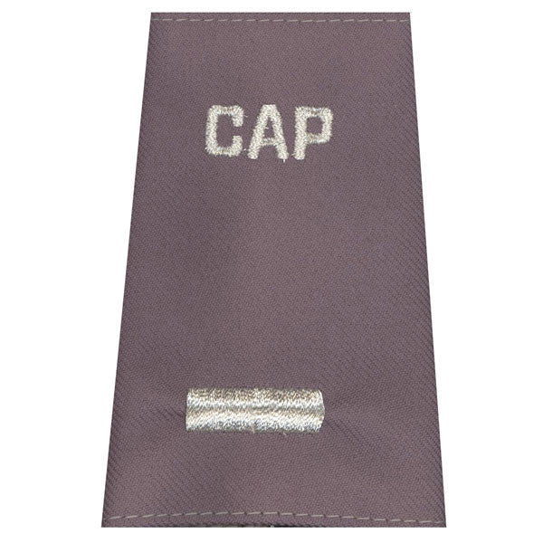 Civil Air Patrol Grey Epaulets: First Lieutenant - hook and loop - unisex
