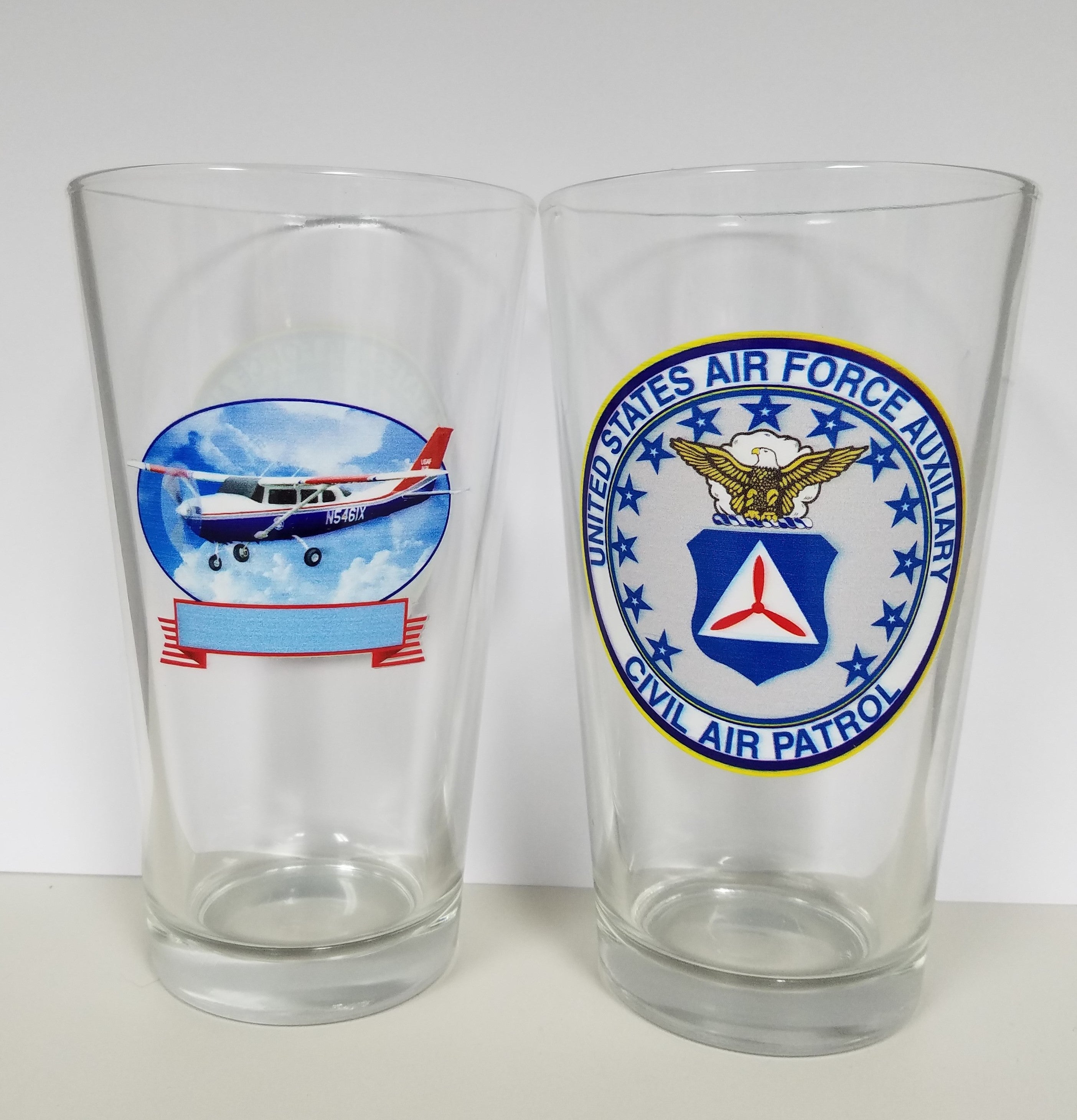 Civil Air Patrol: Glass w/ Cessna and a Small border