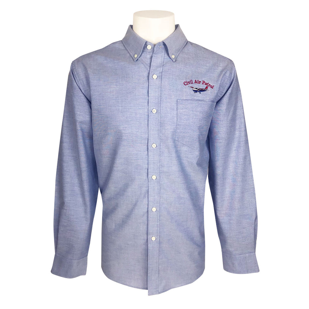 Civil Air Patrol Leisure Shirt: Long Sleeve - Oxford Blue, Male