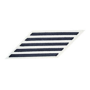 Navy CPO Hash Marks: Blue Embroidered on White CNT - set of 5