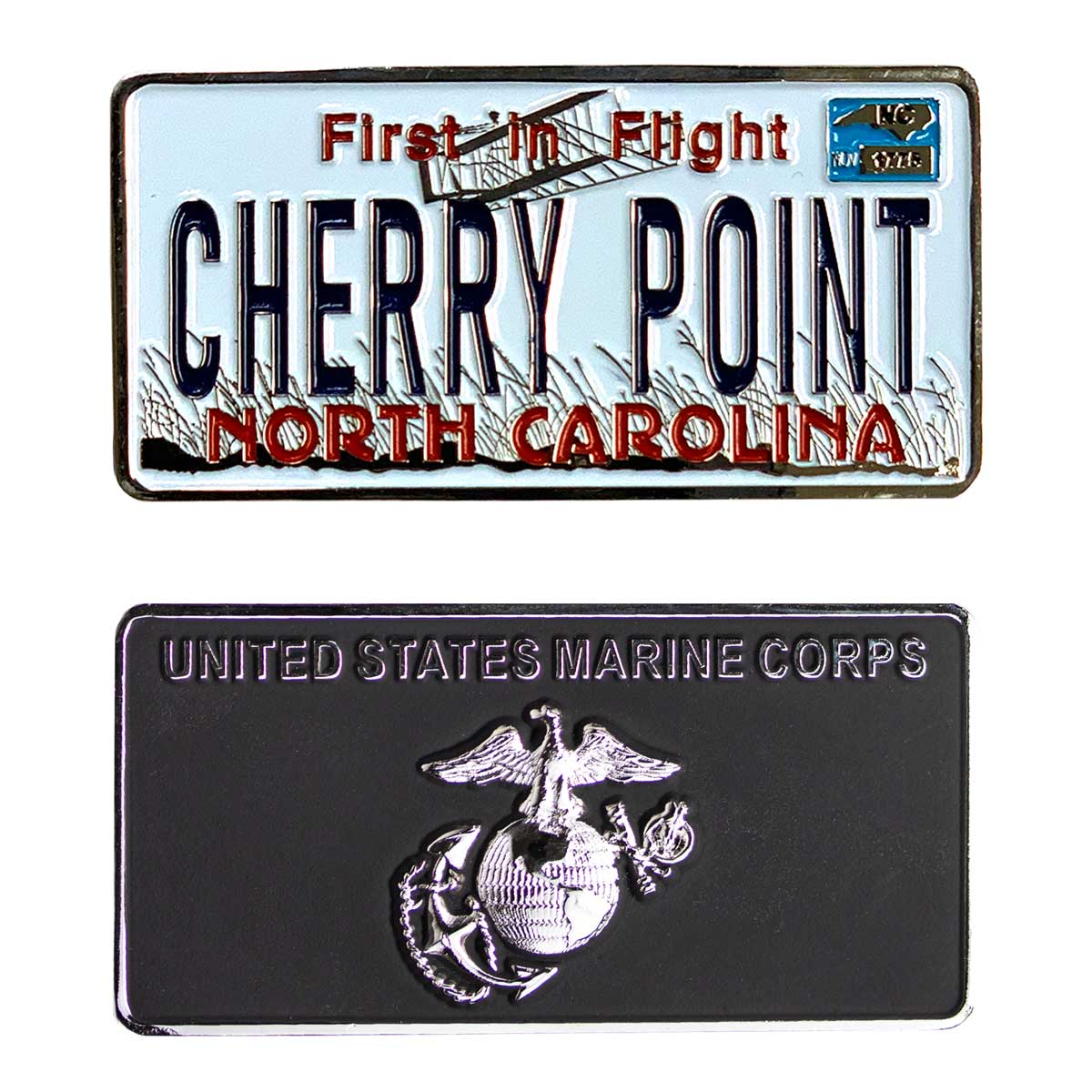 Marine Corps Coin: 1.25" License Plate Cherry Point