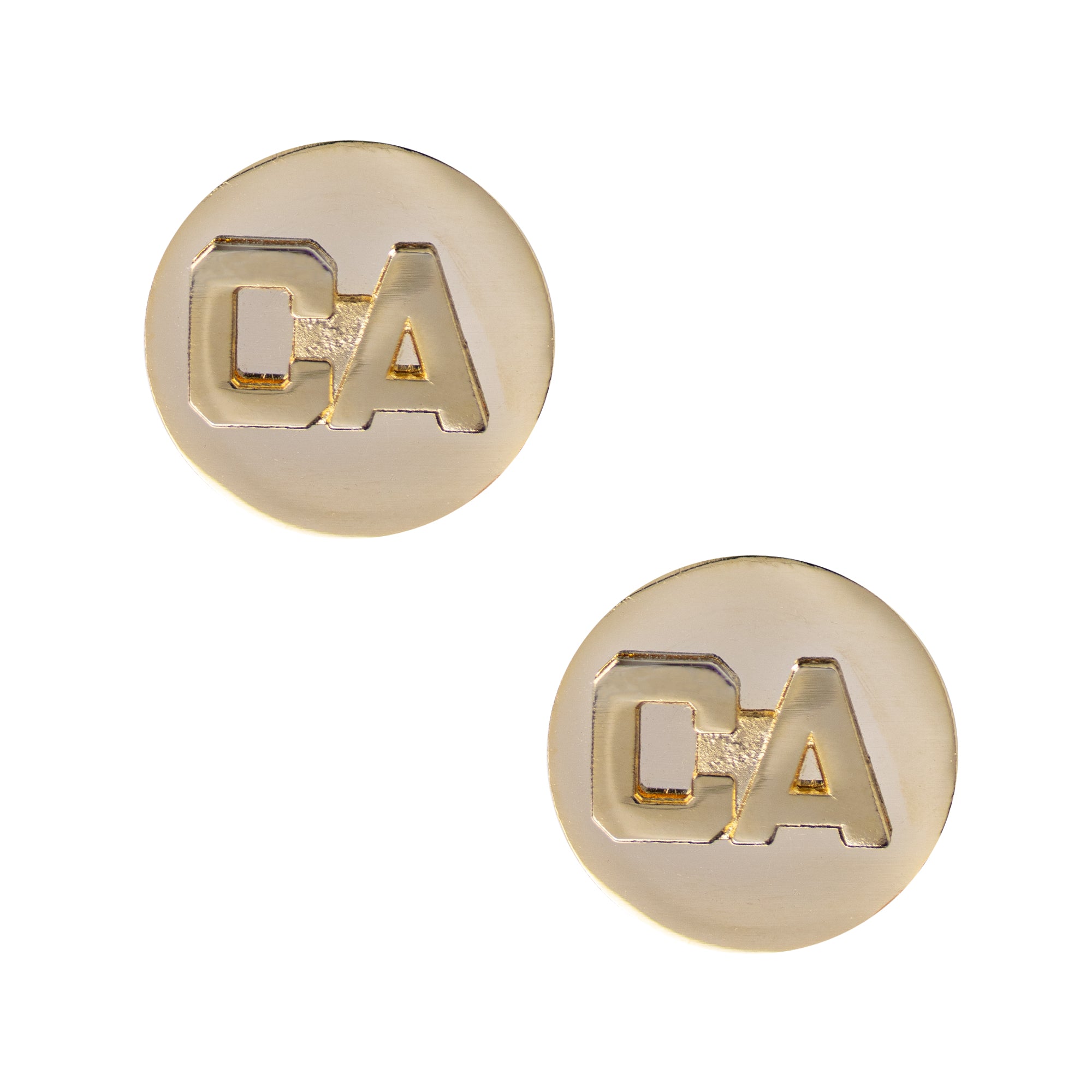 California National Guard Enlisted Branch of Service Collar Device: CA Letters with Disc