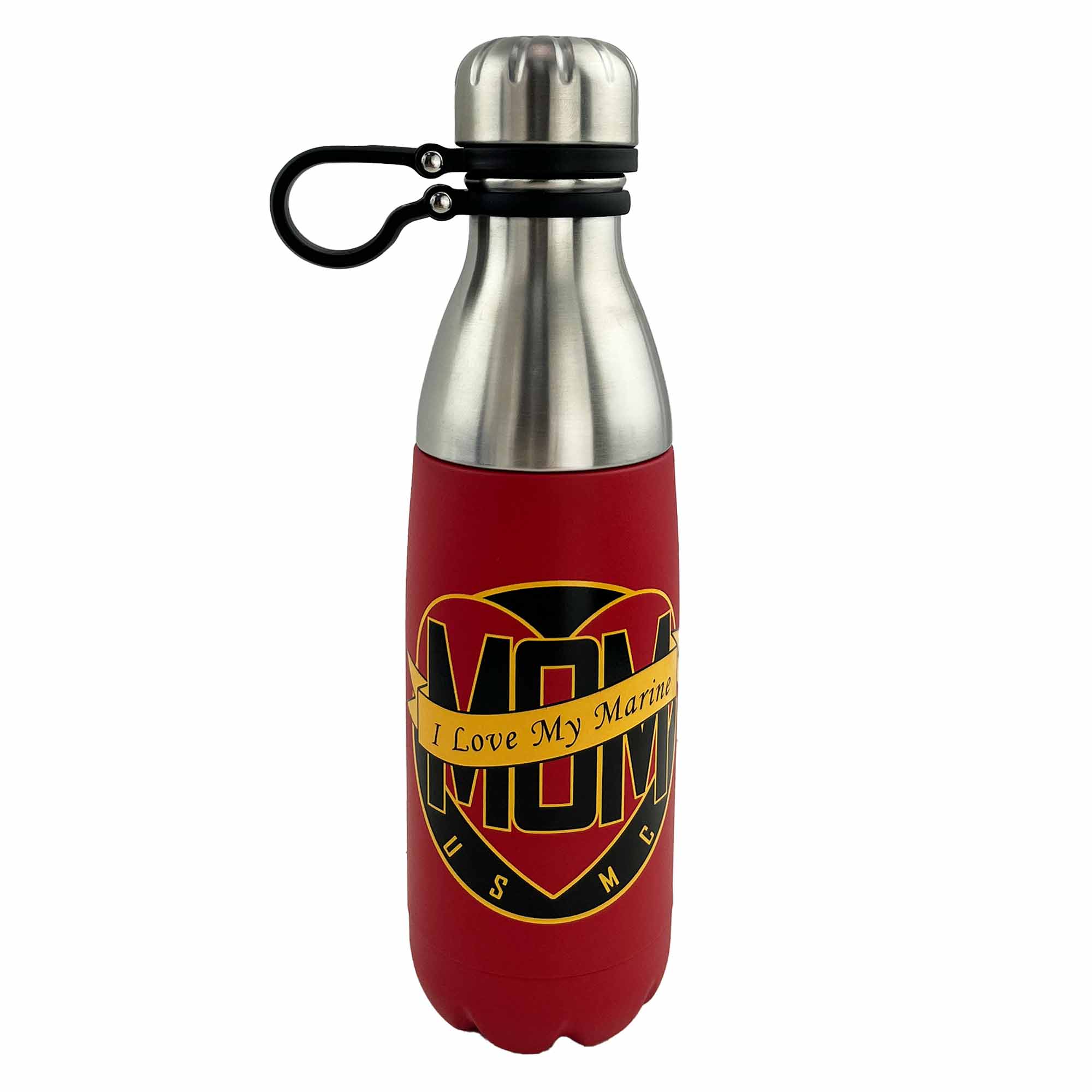 Marine Corps 16.9oz Stainless Thermal Bottle: Matte Red - Mom "I Love My Marine"