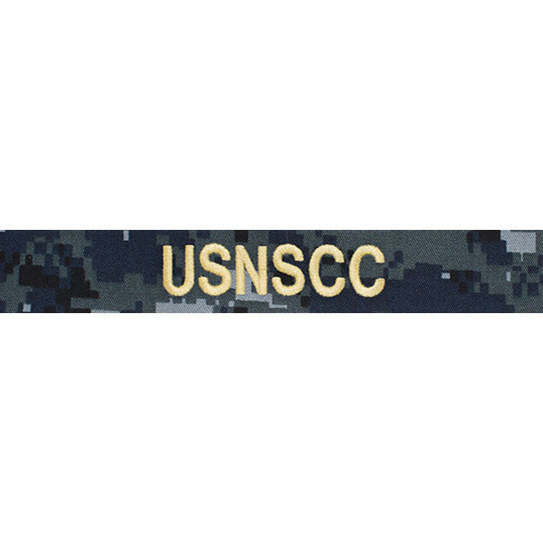 USNSCC Name Tape: Officers Gold Embroidered on Blue Digital - (USNSCC)