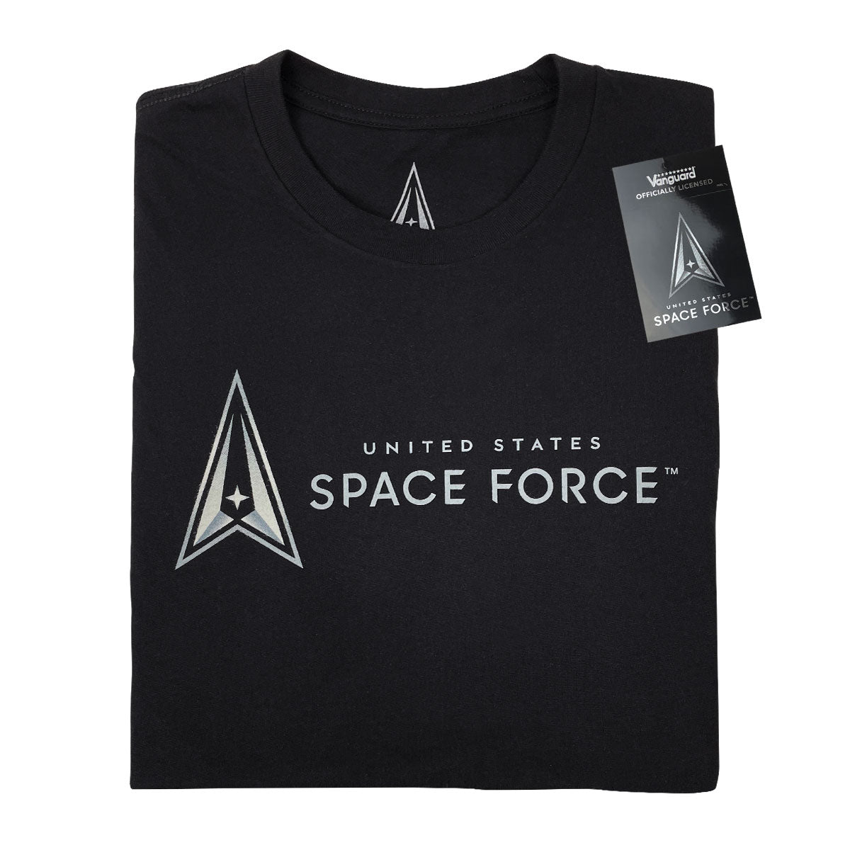 Space Force Leisure T-Shirt: Black with Space Force Logo