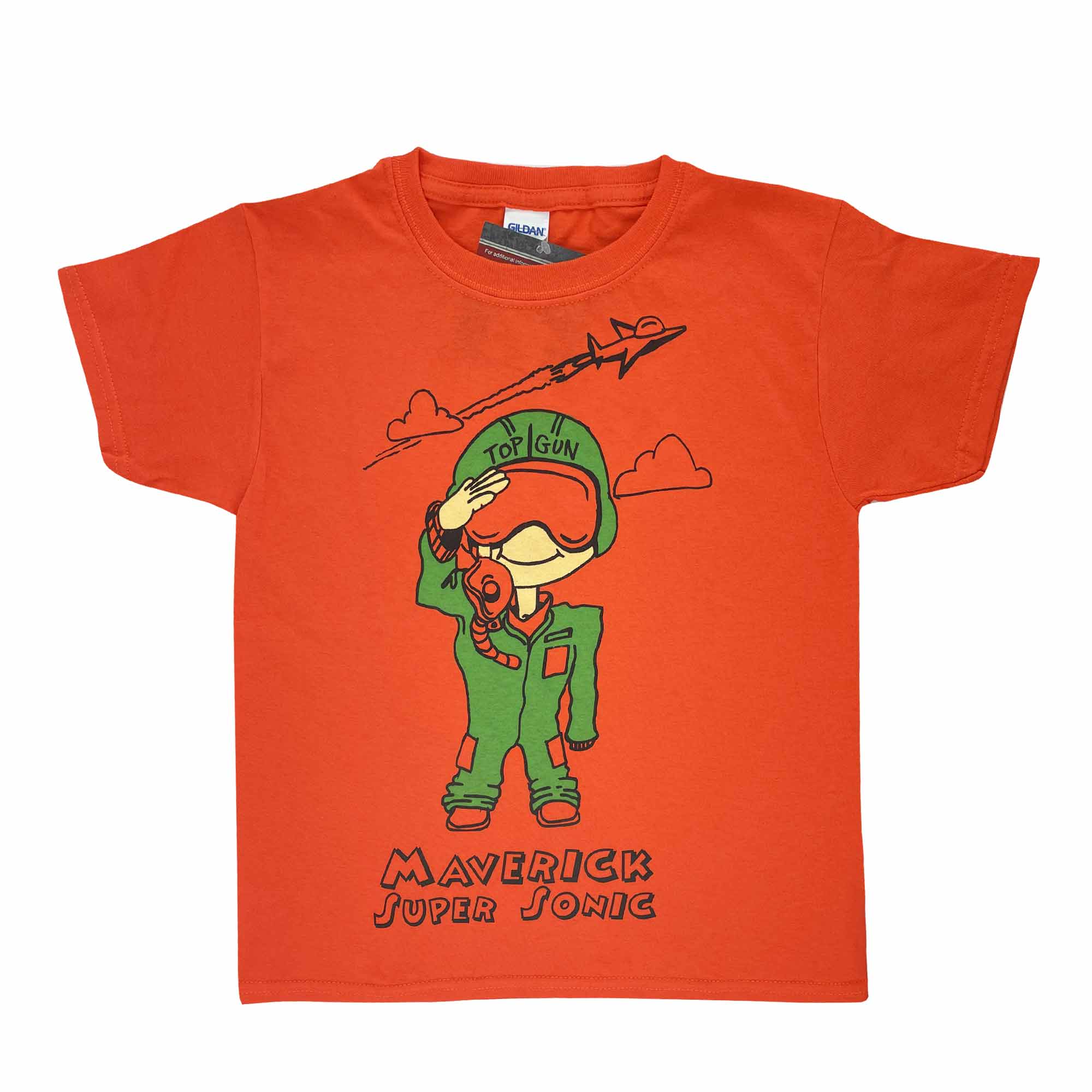 Top Gun Youth T-Shirt Maverick "Super Sonic" - Orange Tee