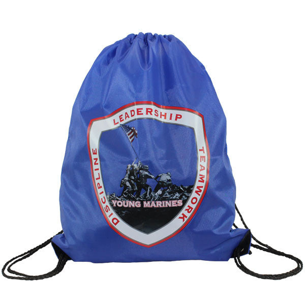 Young Marines Large Drawstring Backpack Blue display picture 2