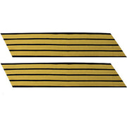 Army Service Stripe: Gold Embroidered on Blue - male, set of 4