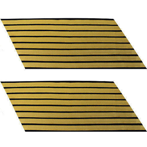 Army Service Stripe: Gold Embroidered on Blue - male, set of 8