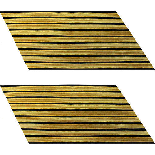 Army Set of 9 Gold Embroidered on Blue Service Stripe for Male