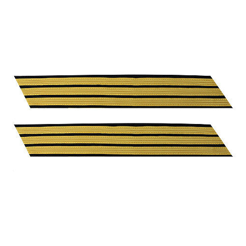 Army Service Stripe: Gold Embroidered on Blue - female, set of 3