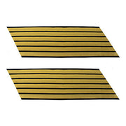 Army Service Stripe: Gold Embroidered on Blue - female, set of 6