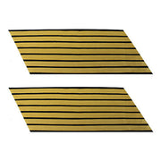 Army Service Stripe: Gold Embroidered on Blue - female, set of 7