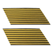 Army Service Stripe: Gold Embroidered on Blue - female, set of 8