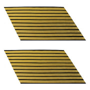Army Service Stripe: Gold Embroidered on Blue - female, set of 10