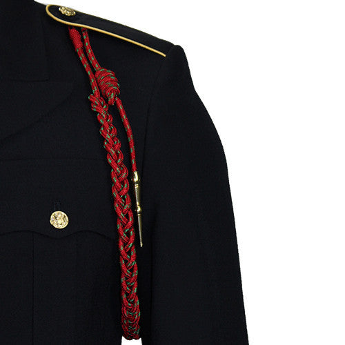 Army Fourragere (Lanyard): Belgian WWII - red and green polish brass tip Army Fourragere (Lanyard): Belgian WWII - red and green polish brass tip