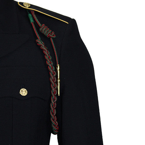 Army Fourragere (Lanyard): French WWII - green and red with polish brass tip