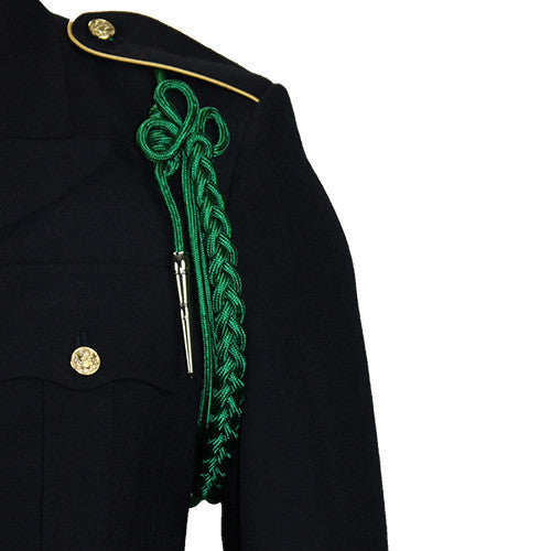 Army Shoulder Cord: 2720 Kelly Green Rayon with Silver Tip Army Shoulder Cord: 2720 Kelly Green Rayon with Silver Tip