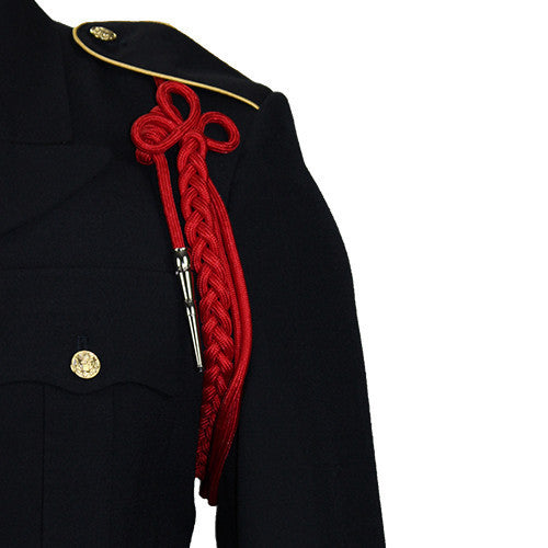 Army 2720 Scarlet Red Rayon with Silver Tip Shoulder Cord