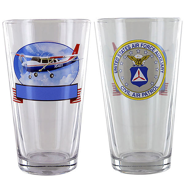 Civil Air Patrol: Personalized Pint Glass w/ CAP Seal & Cessna