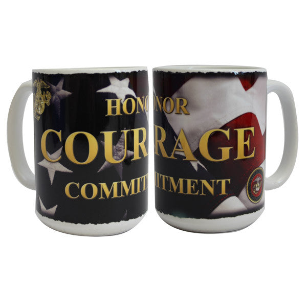 Marine Corps Mug - Honor, Courage, Commitment 15oz
