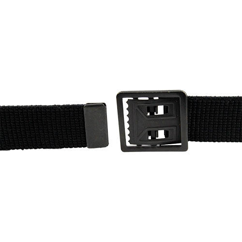 Army Belt: Black Cotton with Open Face Buckle and Tip - male