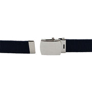 Air Force Belt: Blue Cotton with Mirror Buckle and Tip - female