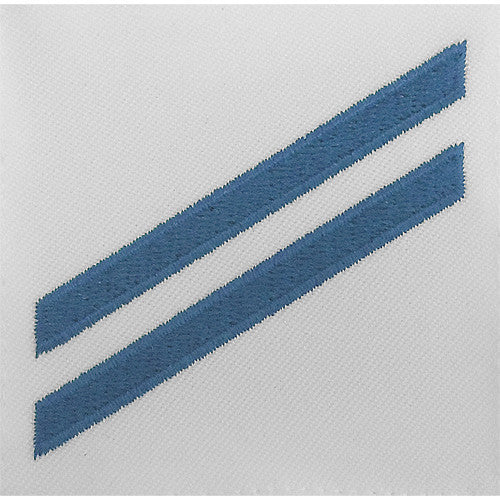 Navy E2 Rating Badge: Construction Apprentice - blue chevrons on white CNT