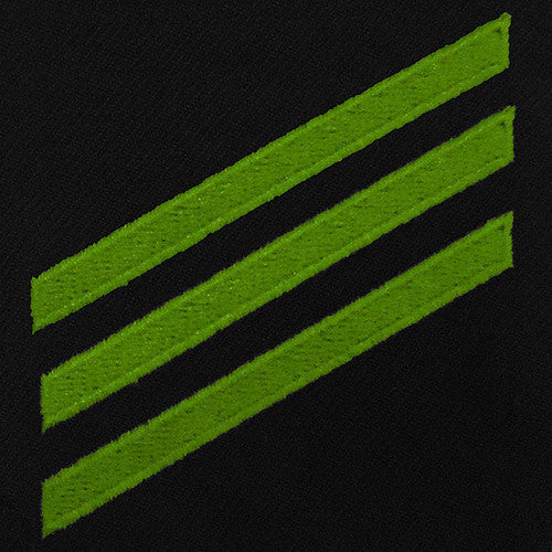 Navy E3 Rating Badge: Airman - green chevrons on blue serge