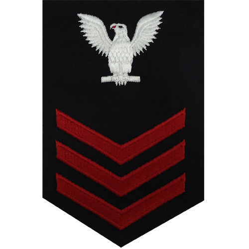 Navy E6 MALE Rating Badge - for black utility jacket (NON-RETURNABLE/NON-REFUNDABLE)