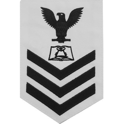 Navy E6 MALE Rating Badge: Culinary Specialist - white