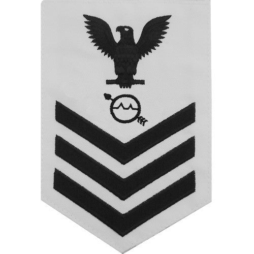 Navy E6 MALE Rating Badge: Operations Specialist - white