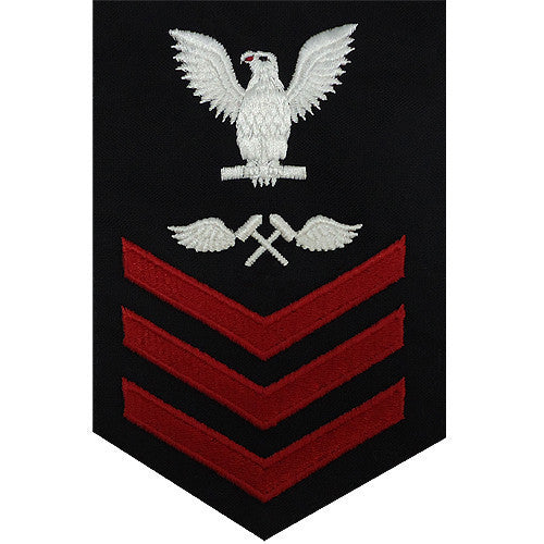 Navy E6 MALE Rating Badge: Aviation Structure Mechanic - blue