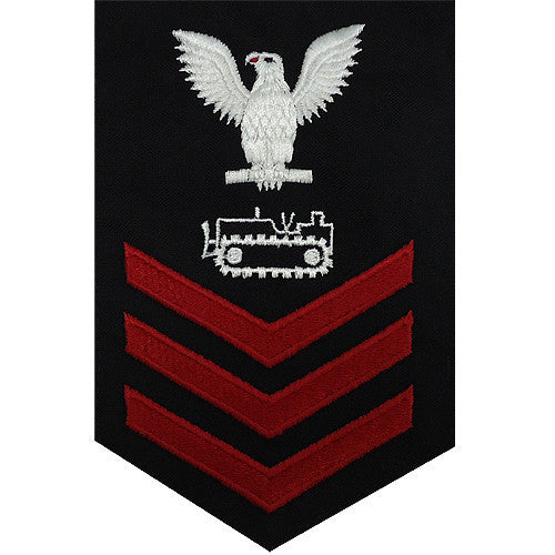 Navy E6 MALE Rating Badge: Equipment Operator - blue