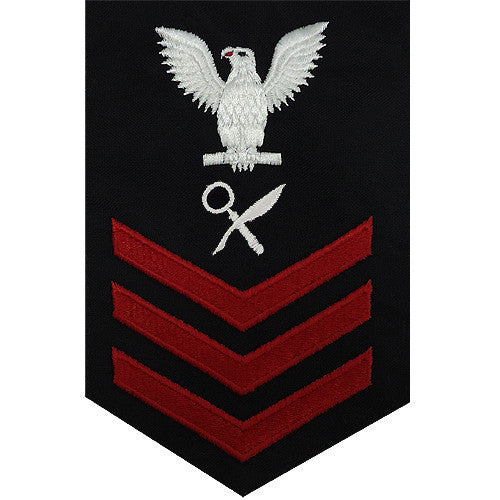 Navy E6 MALE Rating Badge: Intelligence Specialist - blue
