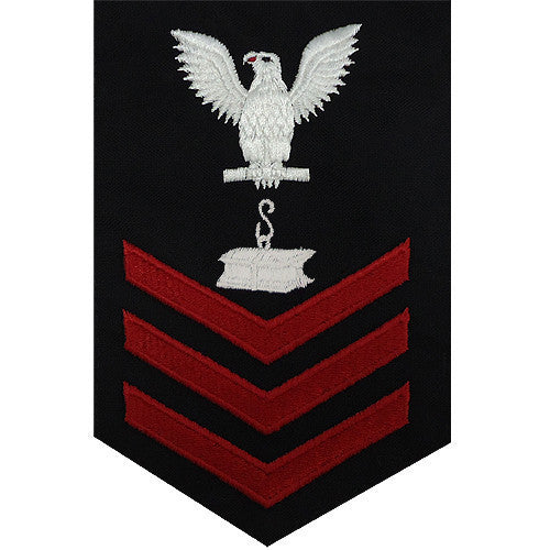 Navy E6 MALE Rating Badge: Steelworker - blue