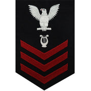 Navy E6 MALE Rating Badge: Musician - blue