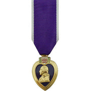 Miniature Medal: Purple Heart - 24k Gold Plated Anodized