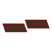 Marine Corps Service Stripe: Female - green on red, set of 2