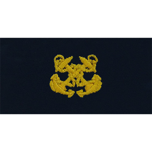 Navy Embroidered Collar Device: Boatswain - embroidered on coverall