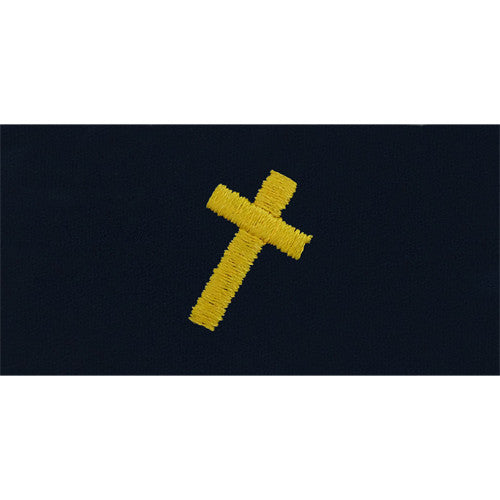 Navy Embroidered Collar Device: Christian Chaplain - coverall