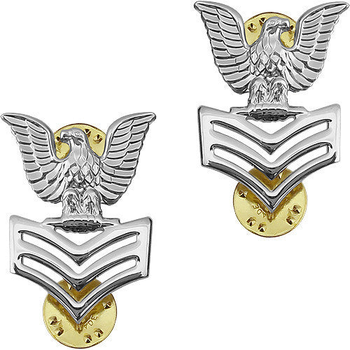 Navy Metal Coat Epaulet Device: E6 Petty Officer