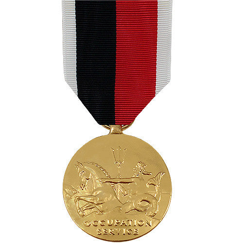 Full Size Medal: Navy and Coast Guard WWII Occupation - 24k Gold Plated