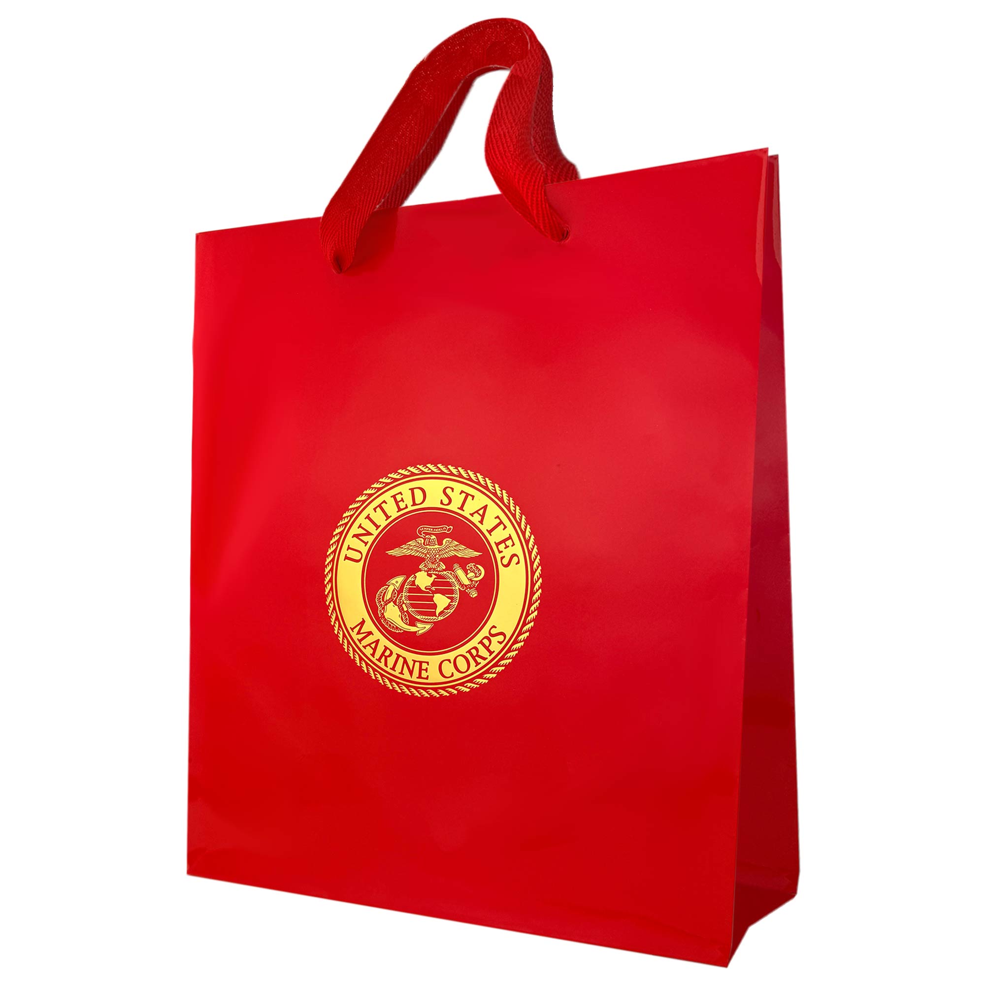 Gift Bag: GOLD EMBOSSED EGA ON MARINE RED