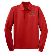 Men's True Red Long Sleeve Polo Shirt Embroidered With Sea Cadet Logo