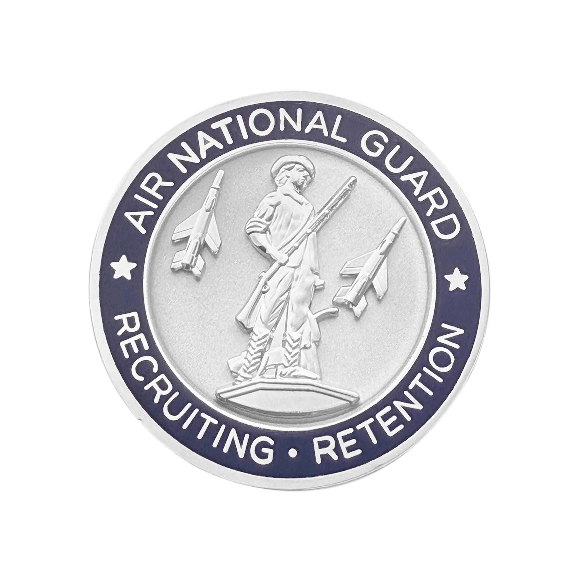 Identification Badge - Mess Dress Miniature: Air Force Air National Guard No Wreath Recruiting & Retention