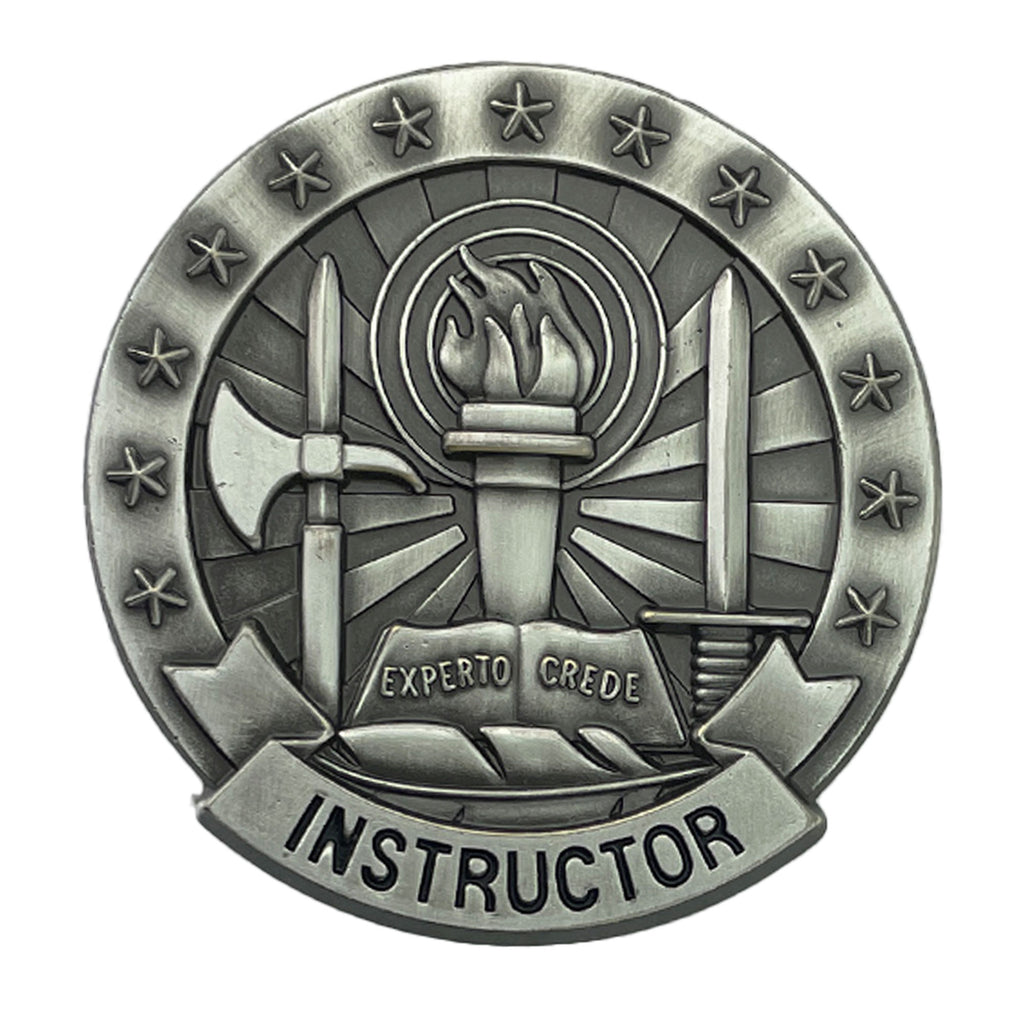Army Identification Badge: Basic Instructor - Silver Oxidized ...