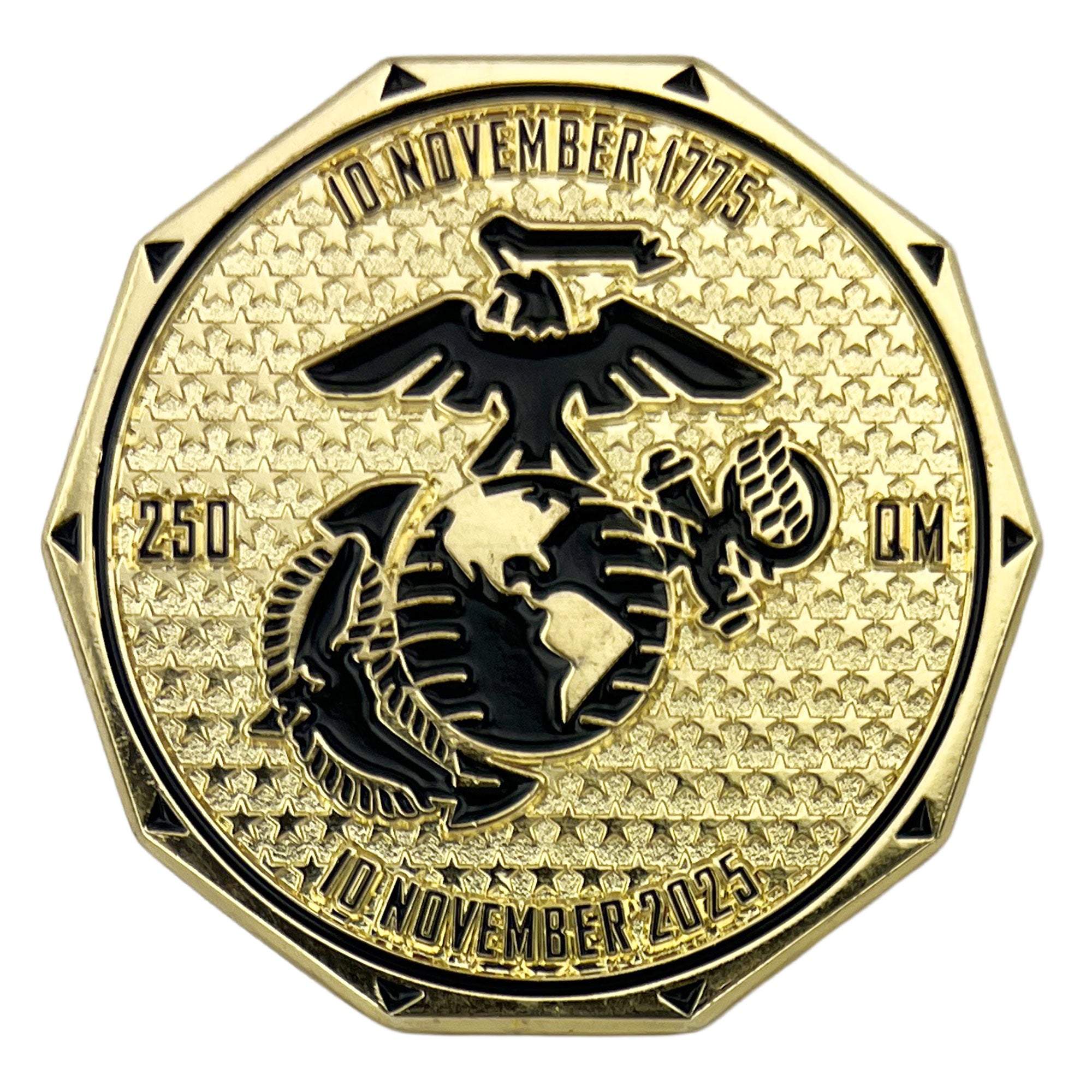 Marine Corps 250th Coin: 2.25" Special Decagon Shape Coin