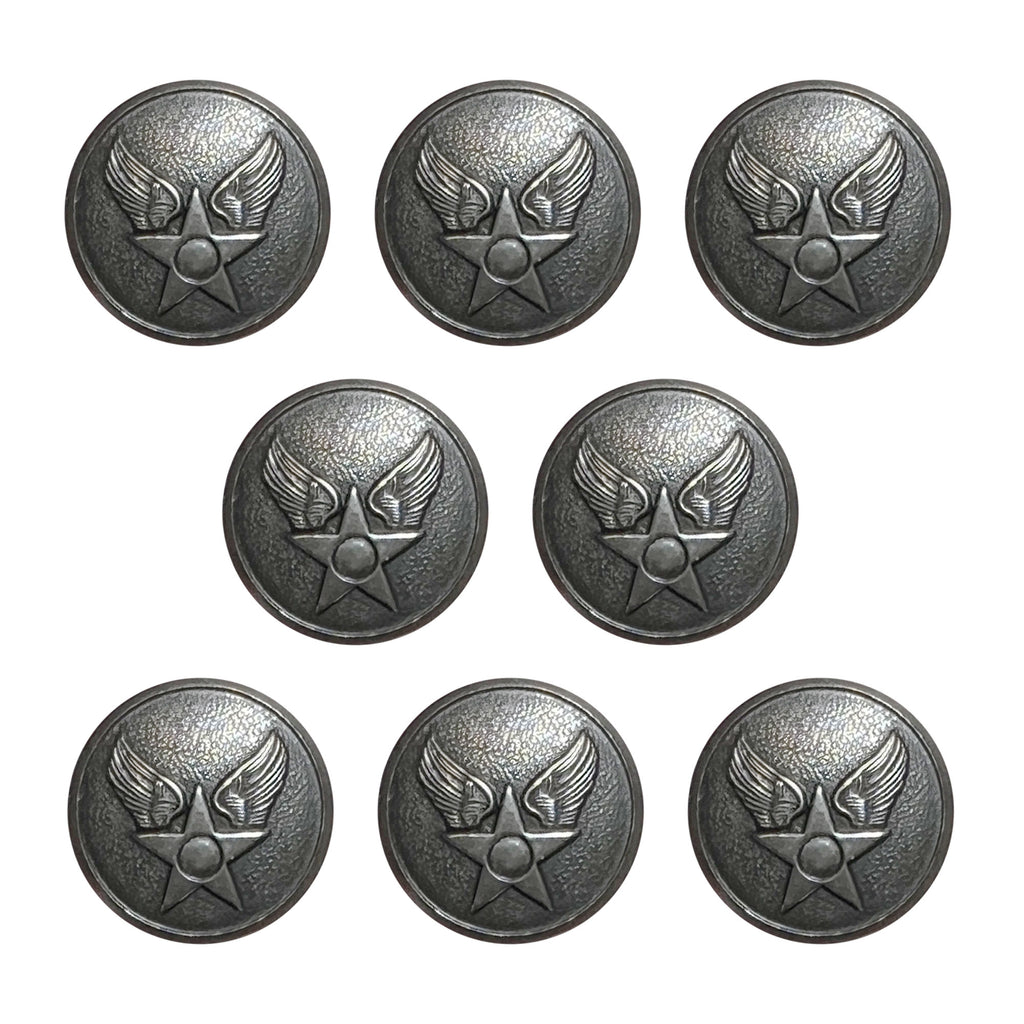 Air Force Button Set - 6/30L and 2/30L Linked HAP Arnold Silver Oxidize
