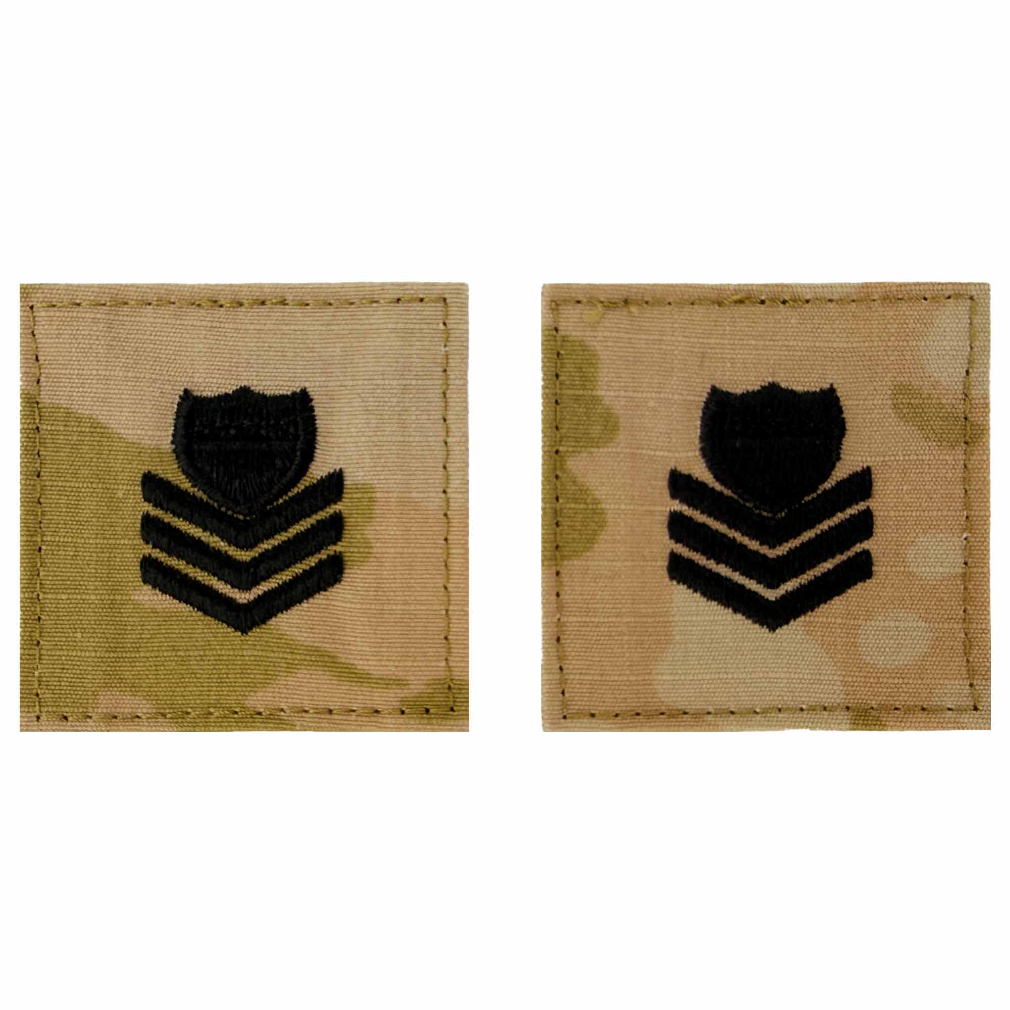 Coast Guard Rank Embroidered OCP with Hook: E6 Petty Officer 1st Class PO1